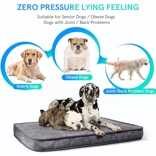 Grey 3 Inch Thick Memory Foam Dog Bed O404