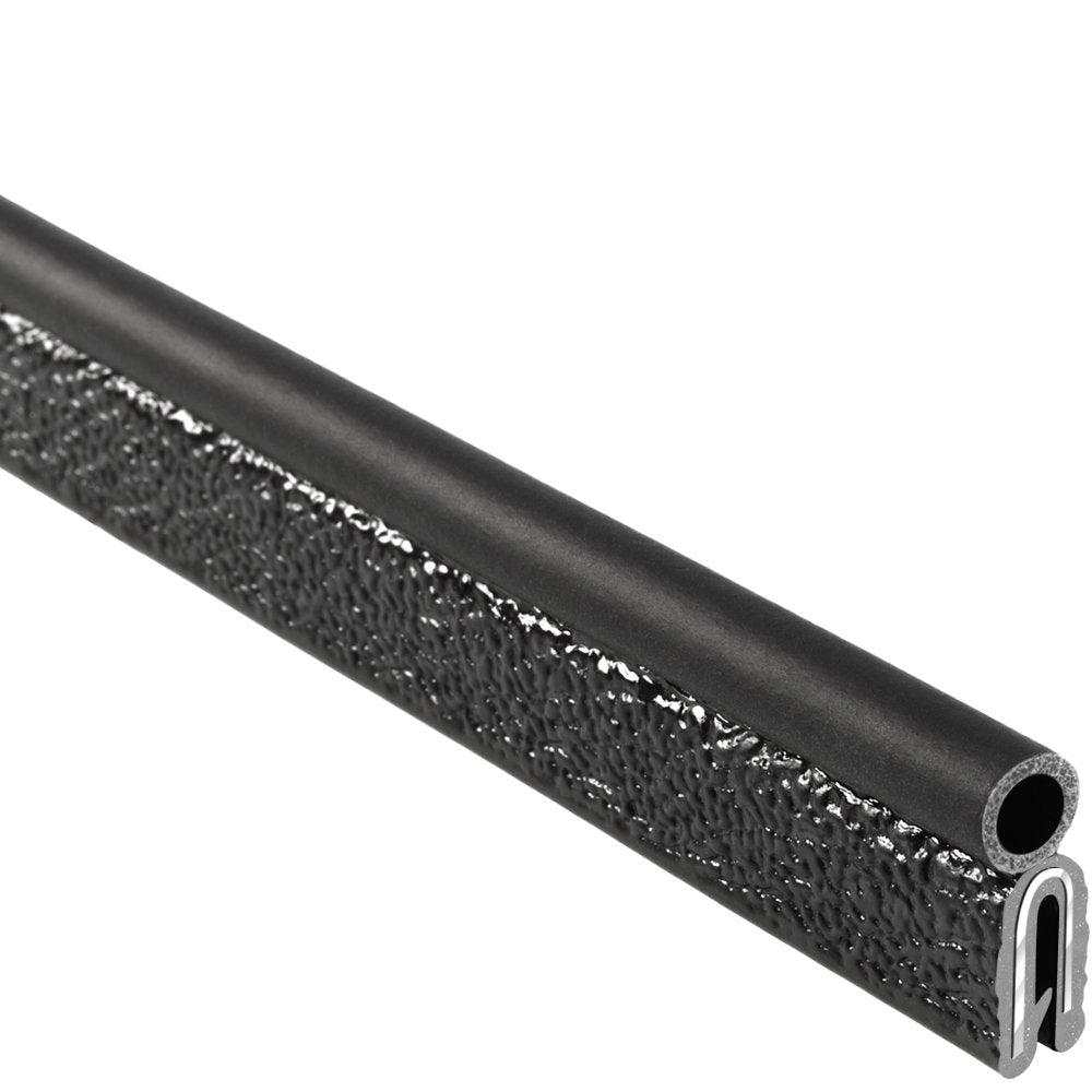 Trim Seal with Top Bulb, 3/16” Edge, 3/4” Bulb Seal Diameter, 25’ Length, PVC Plastic with EPDM Rubber Seal, Pack of 2 X507