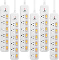 6 Outlets Surge Protector Power Strip with Individual Switch H3305