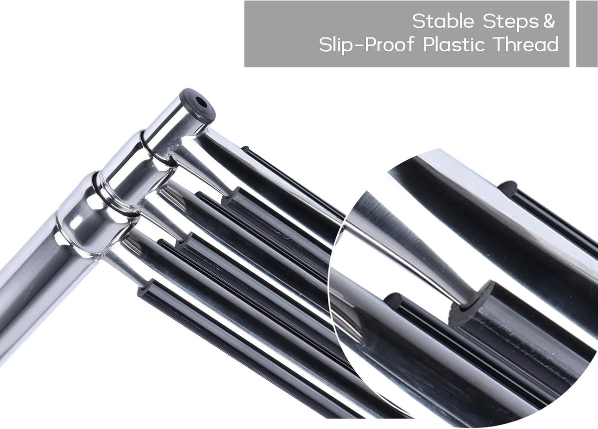 3 Step Folding Stainless Steel Swim Ladder, Pack of 2 X989