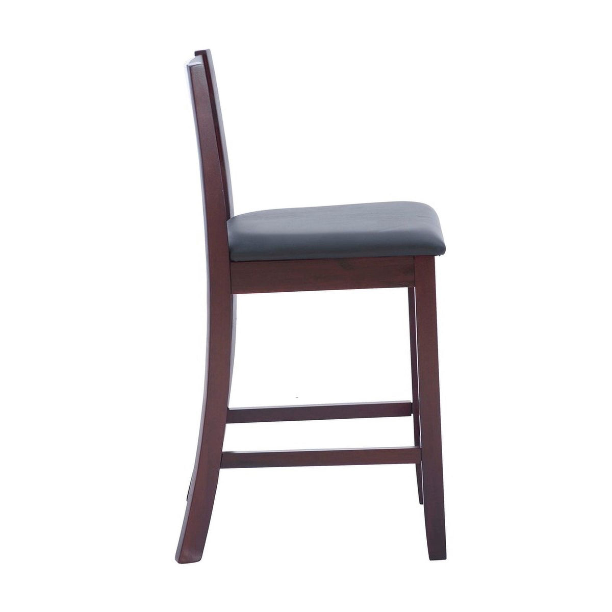 Dark Merlot Wood & Faux Leather Counter Stool O23146