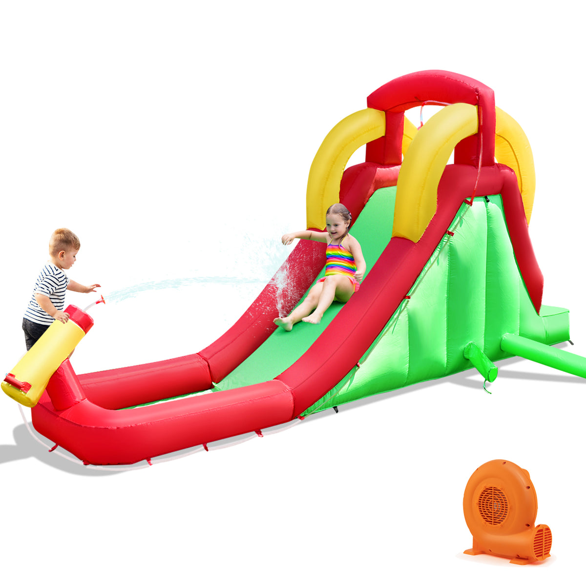 Inflatable Water Slide Bounce House with 550W Blower F785349