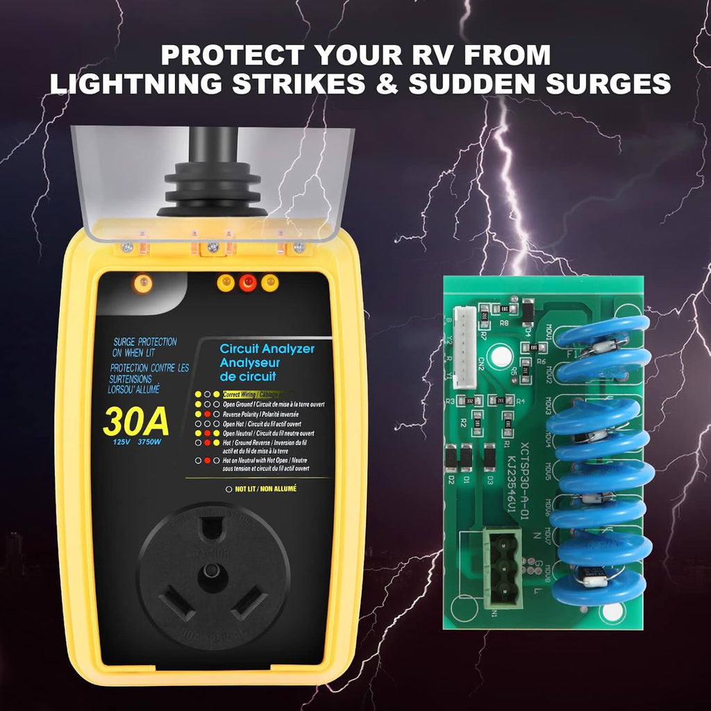 30 Amp RV Surge Protector with Waterproof Cover W208