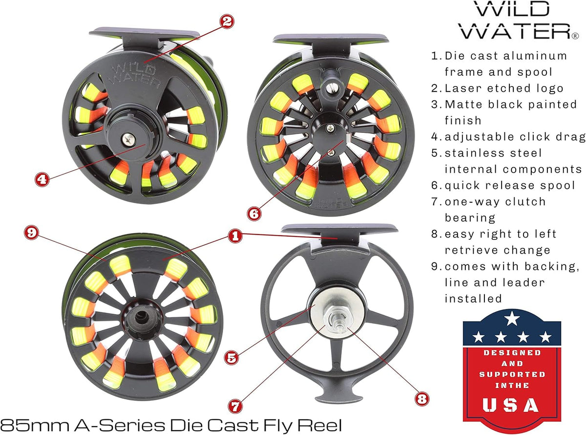 9-foot 4-Piece Fly Fishing Rod Combo with Die Cast Aluminum Reel V761
