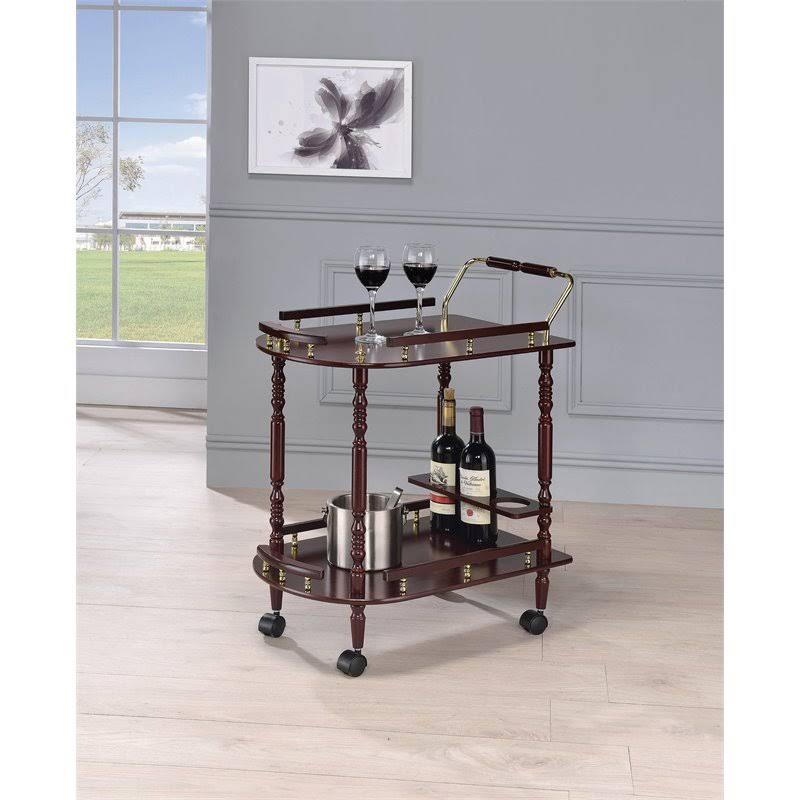 Merlot and Brass Serving Cart C807112