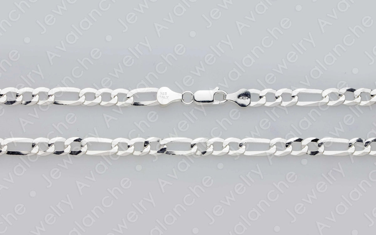 .925 Sterling Silver Figaro Link Chain Necklace 16 inches R66109