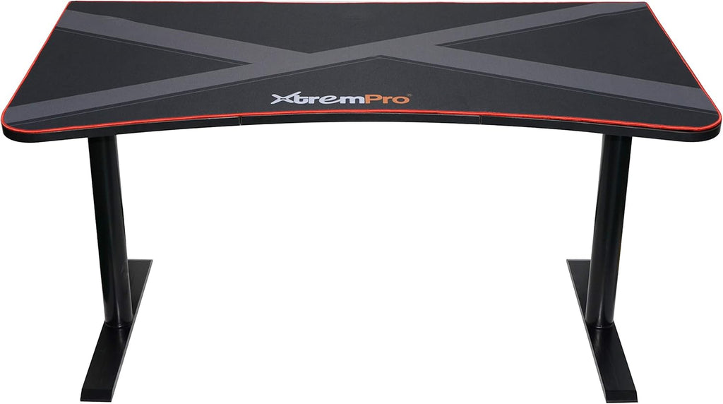 Black Gaming Desk with Cable Management Full Mouse Pad Cover L976