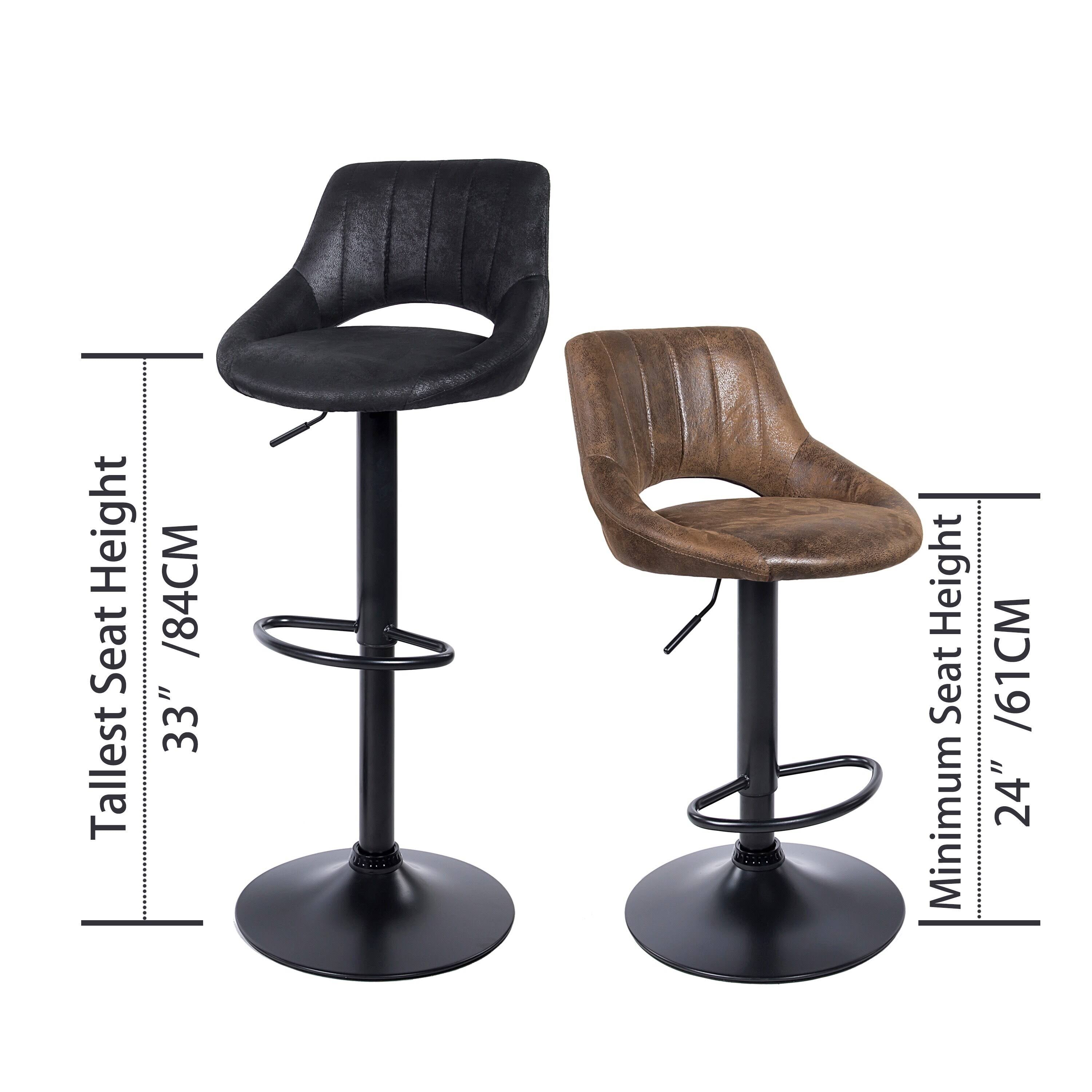 Grey Adjustable Swivel Barstool Set of 2 J9690
