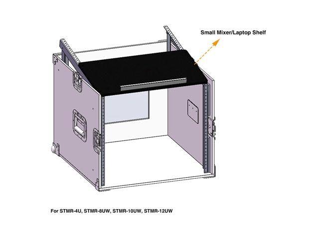 8-Space Pa/dj Rack Road Case with Slant Mixer Top and Casters Y932077
