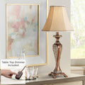 Bronze Brown Candlestick Table Lamp with Dimmer S636