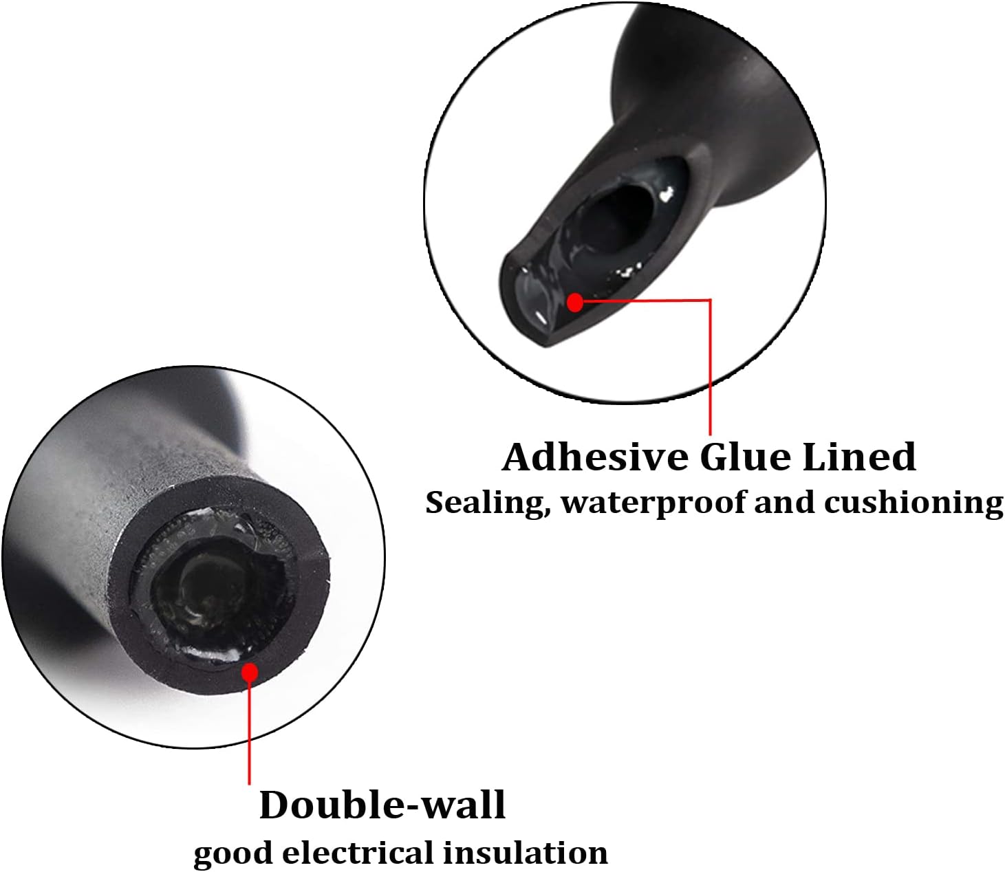 4:1 Dual Wall Adhesive Heat Shrink Tubing Black (1"- 30 Feet) Pack of 2 S239