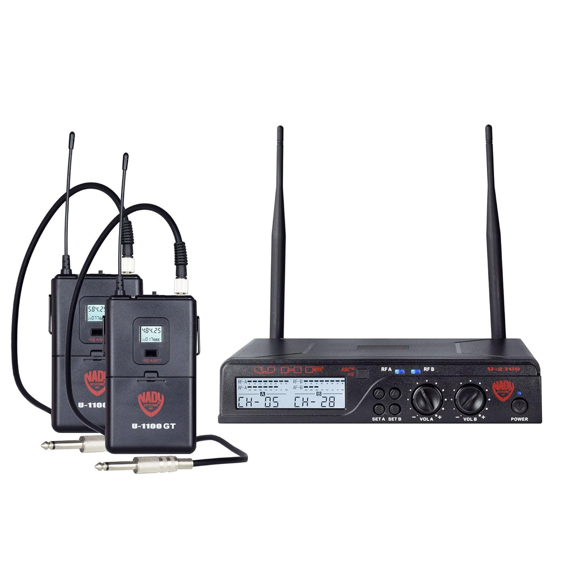 UHF Wireless Lavalier Microphone and Instrument/Guitar System D3147