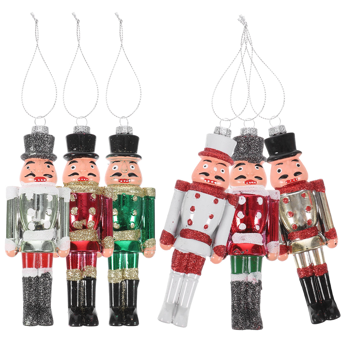 6Pcs Plastic Nutcracker Hanging Christmas Decoration W82512