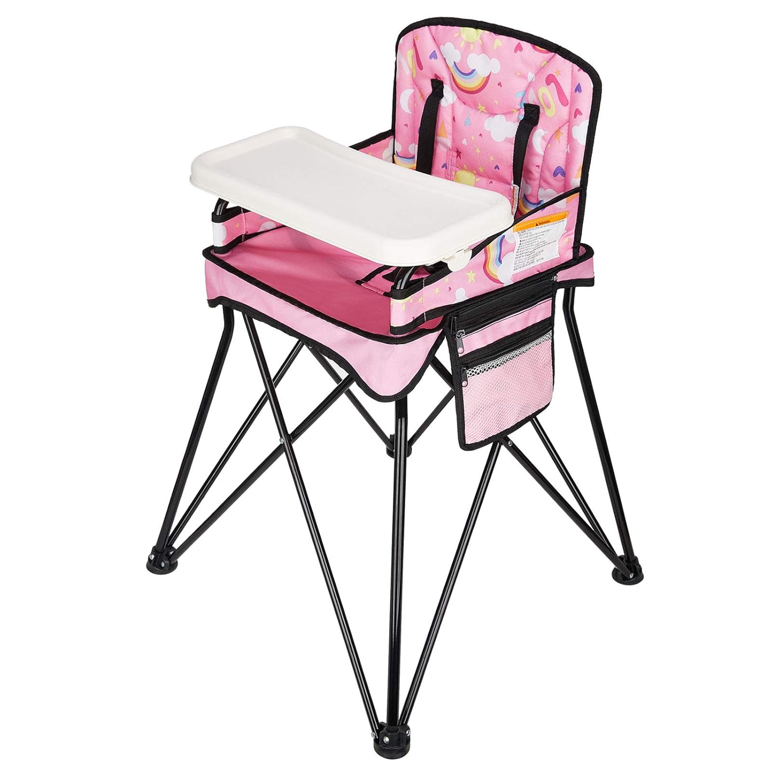 Grey Foldable Travel High Chair with Removable Tray and Carry Bag K9270