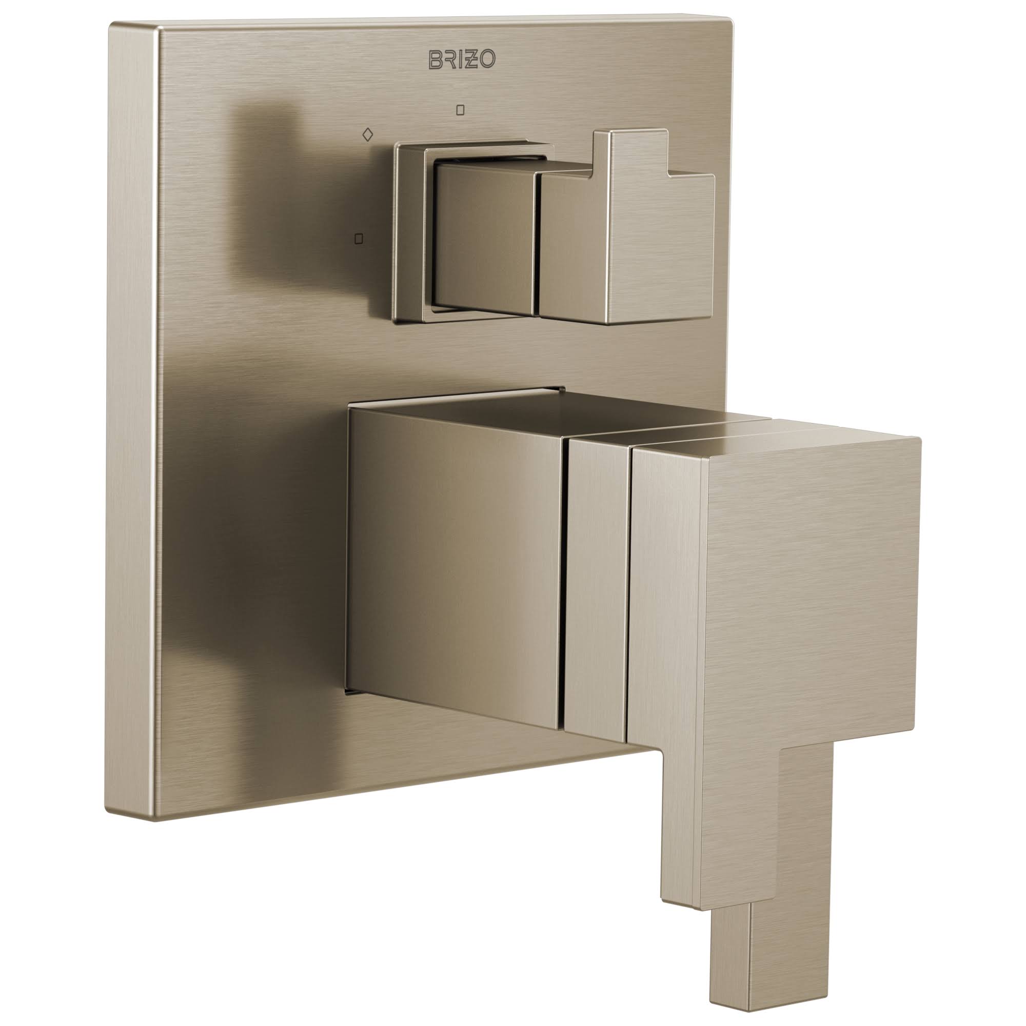 Brushed Nickel Thermostatic Valve with Integrated 3-Function Diverter Trim T300