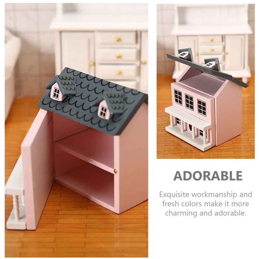 5pcs Wood Miniature House Ornament X244542