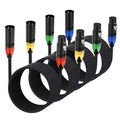 XLR DMX Cables 3ft 6 Pack Black Braided S5341
