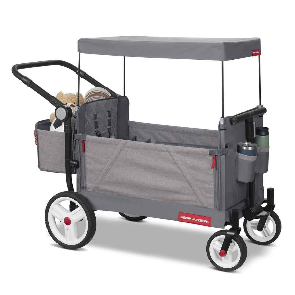 Grey Stroller Wagon with Canopy and Bag O93329