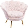Pink Faux Fur Kids Sofa Chair with Gold Legs H11056