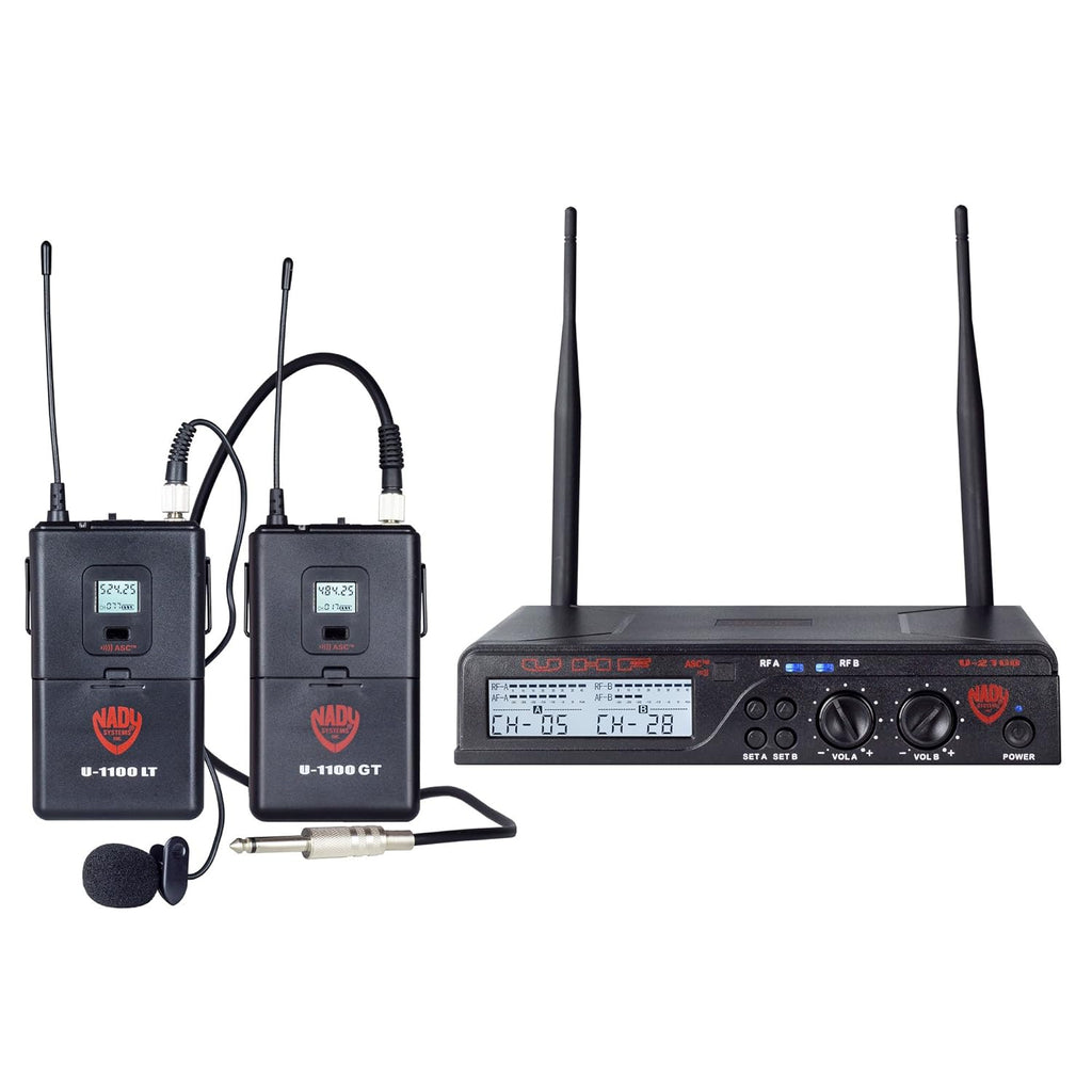 UHF Wireless Lavalier Microphone and Instrument/Guitar System D3147