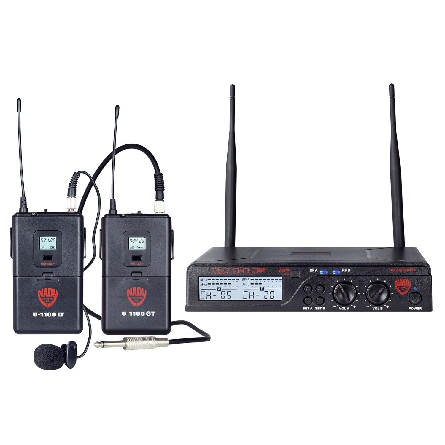 UHF Wireless Lavalier Microphone and Instrument/Guitar System D3147