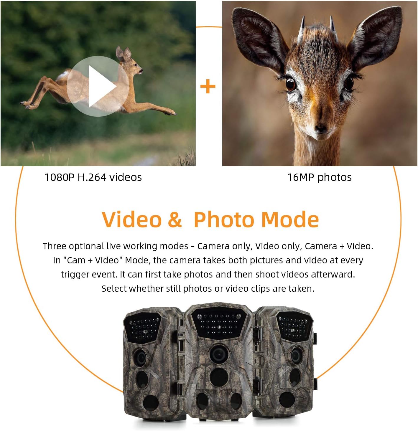 2 Pack 18MP 1080P Game Hunting Scouting Camera with 3 Infrared Sensors Motion Activated Night Vision 2.4" LCD N6121