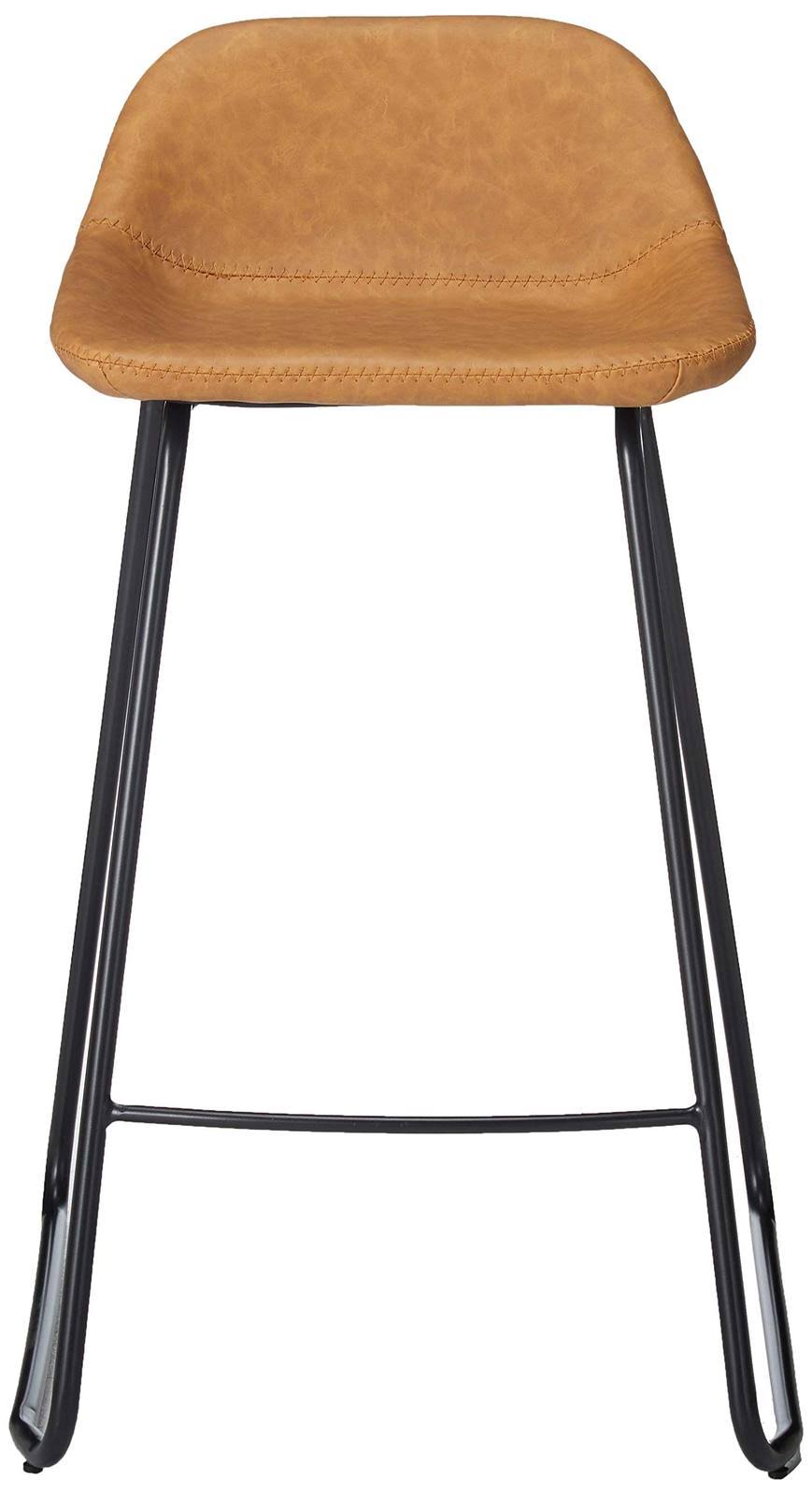 Saddle Brown Faux Leather Counterstools Q7359