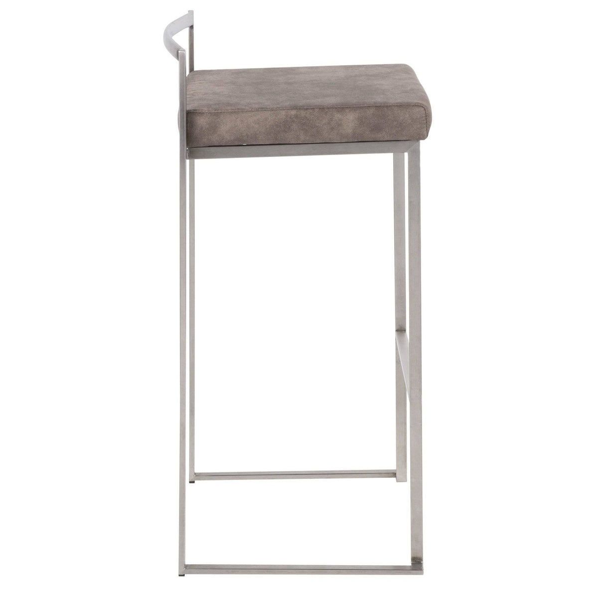 Gold Blue Velvet Stackable Counter Stool Set of 2 X92246