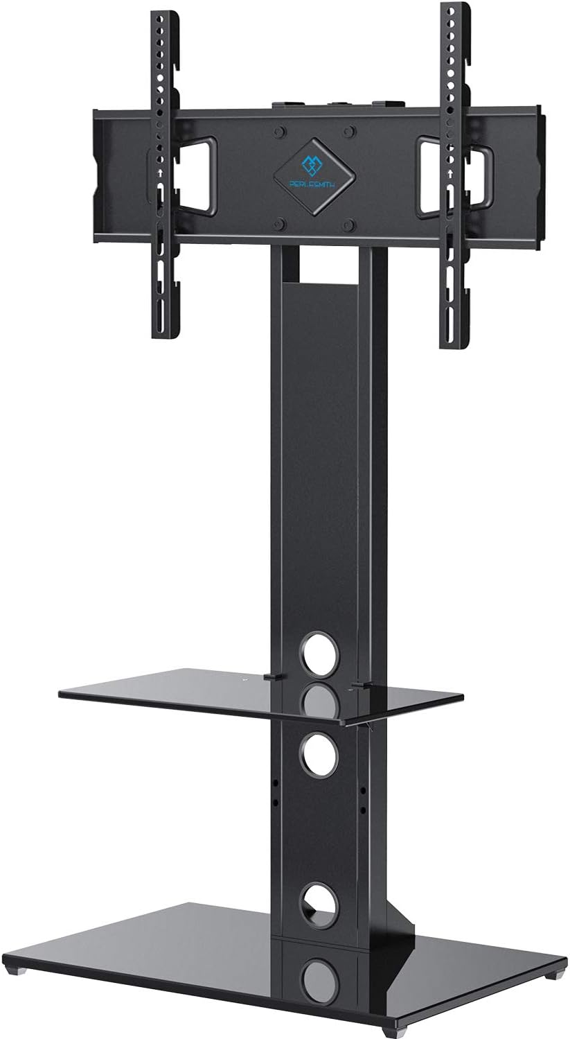 Swivel Floor TV Stand with Shelves for 32-65 inch LCD LED TVs, VESA 600x400mm A420966