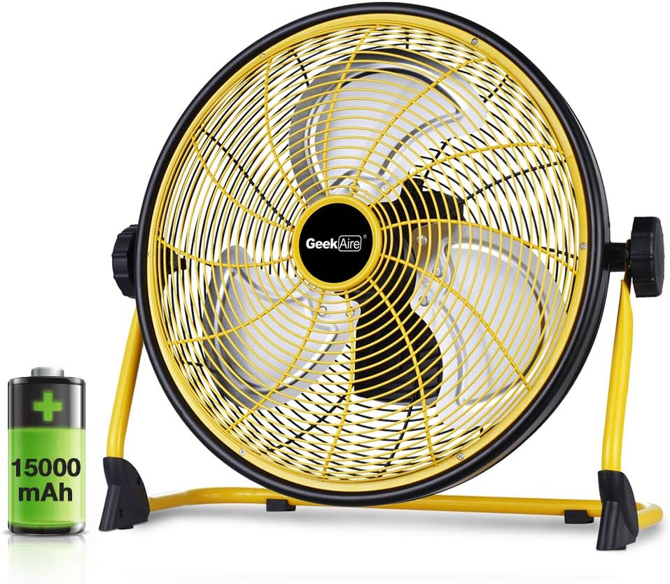 16'' Rechargeable High Velocity Portable Floor Fan with Metal Blade H346