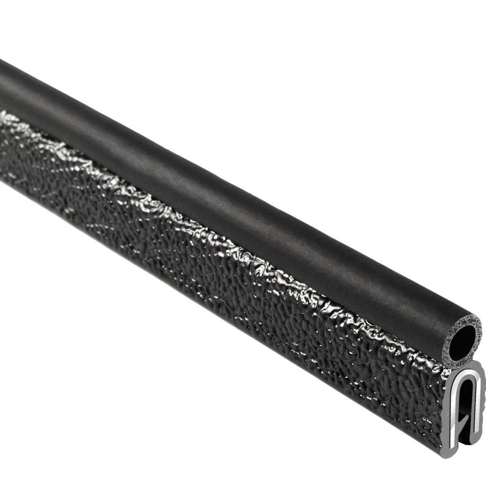 Trim Seal with Top Bulb, 3/16” Edge, 3/4” Bulb Seal Diameter, 25’ Length, PVC Plastic with EPDM Rubber Seal, Pack of 2 X507