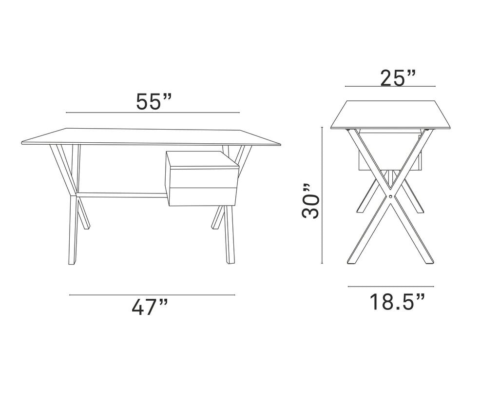 White Office Desk U4035