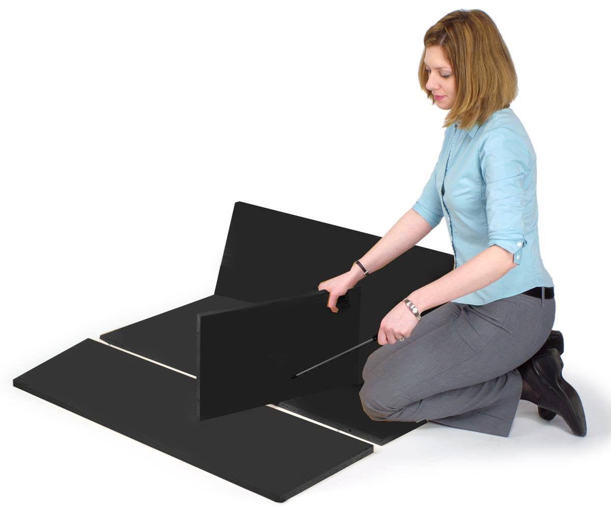 Black Floor-Standing Lectern with Shelf I116