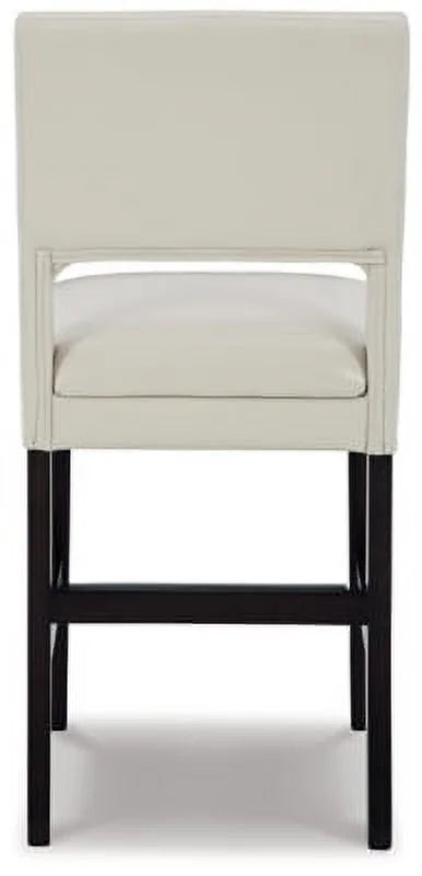 Ivory/Brown Upholstered Barstool K9810