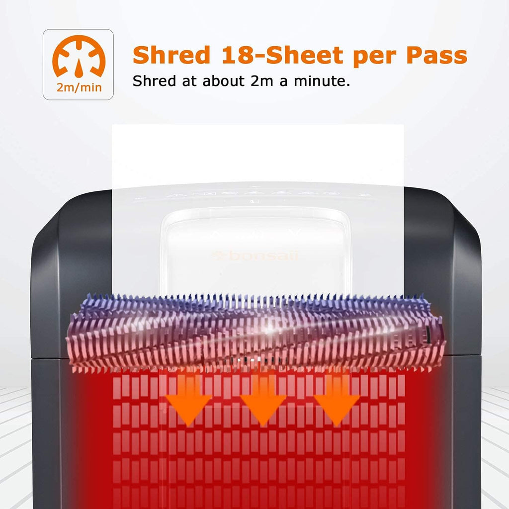 Black 18-Sheet Cross-Cut Paper Shredder with 7.9 Gallons Pullout Wastebasket H921