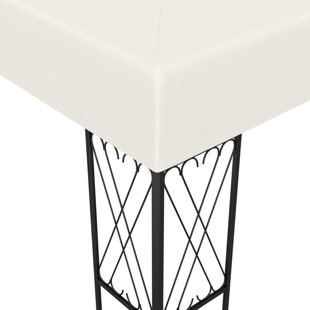 Canopy Tent Sun Shelter with Steel Frame Cream Fabric White Party Bbq Pop- Tent Picnic Patio 13.1' X 9.8' I97334