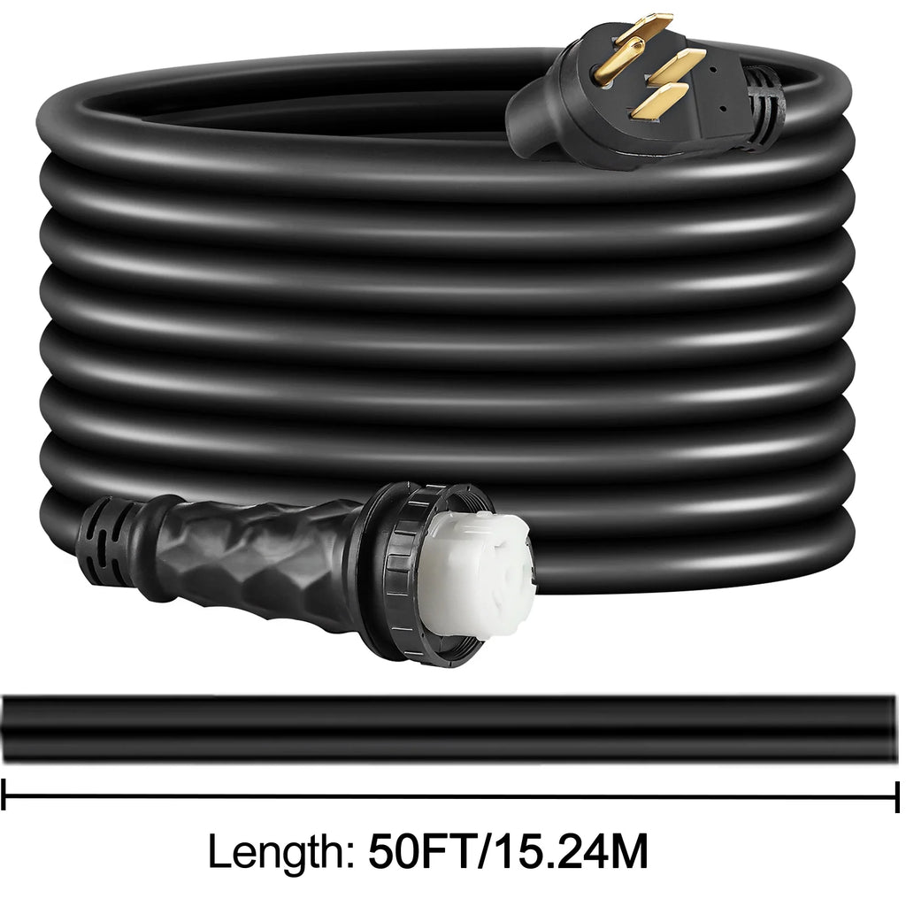 50A 50ft 125V/250V STW 6AWG/3C+8AWG/1C Twist Lock Extension Cord T1177