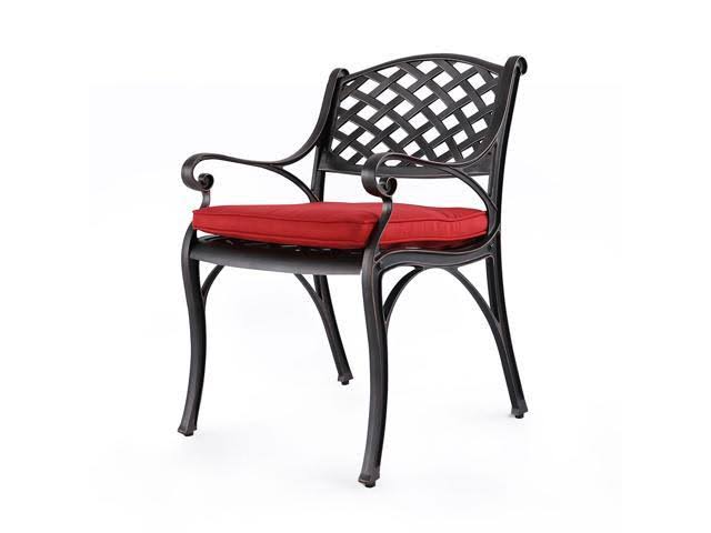 Cast Aluminum Patio Dining Chairs Armchair Set of 2 U861399