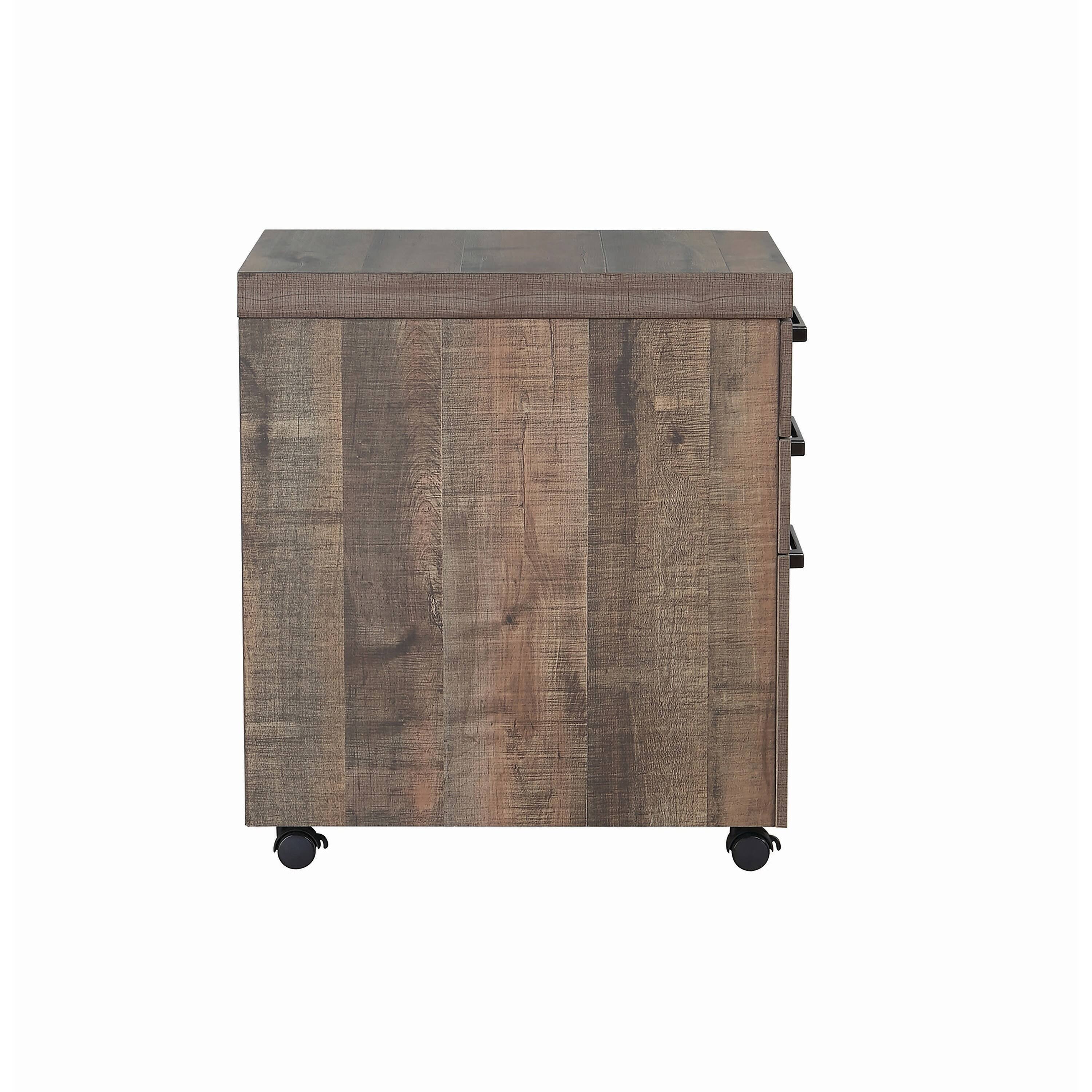 Weathered Oak Mobile File Cabinet R25885