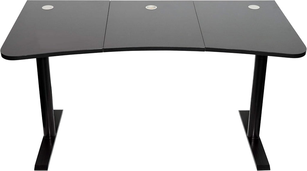 Black Gaming Desk with Cable Management Full Mouse Pad Cover L976