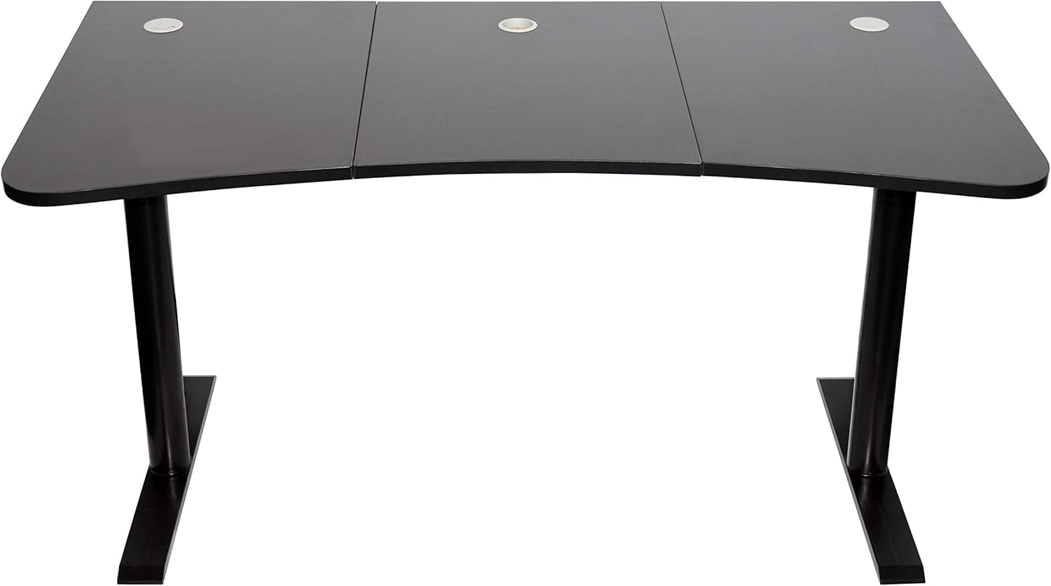 Black Gaming Desk with Cable Management Full Mouse Pad Cover L976