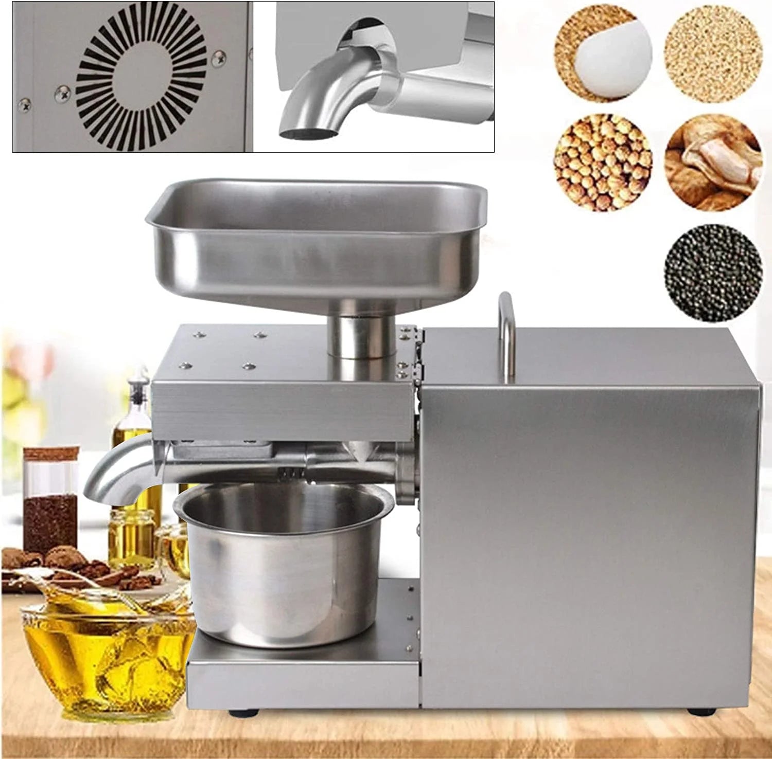 600W Electric Stainless Steel Oil Press Machine Y689963