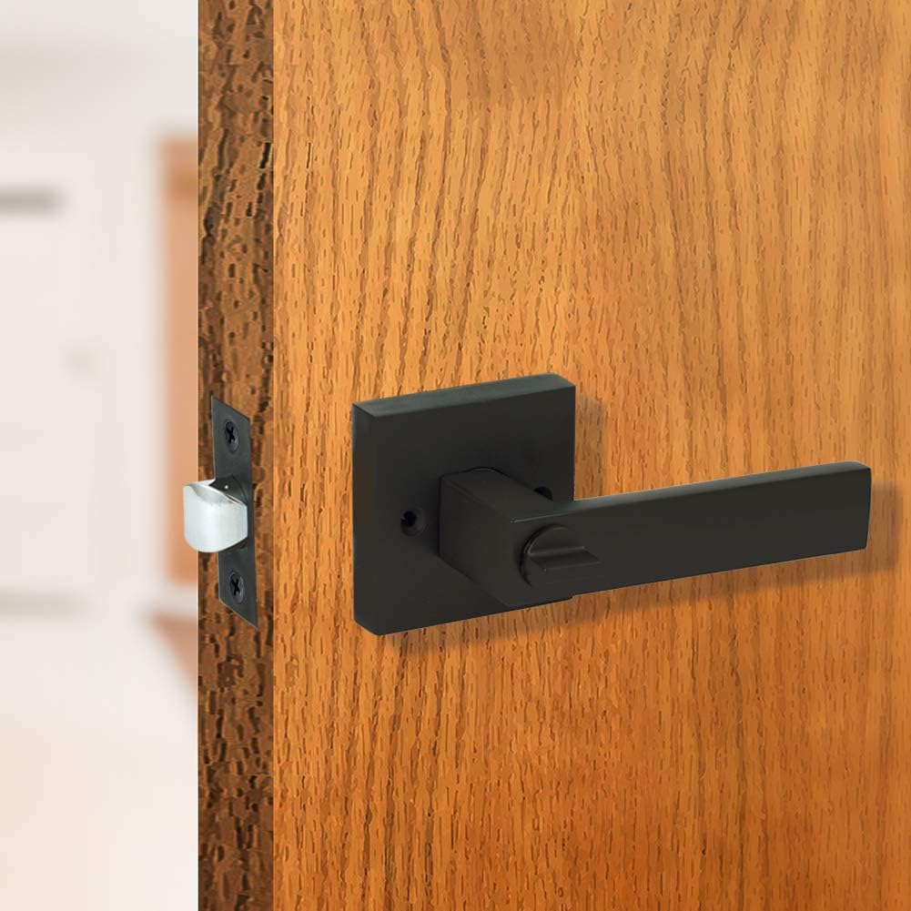 3 Pack Matte Black Door Lever Handles F125