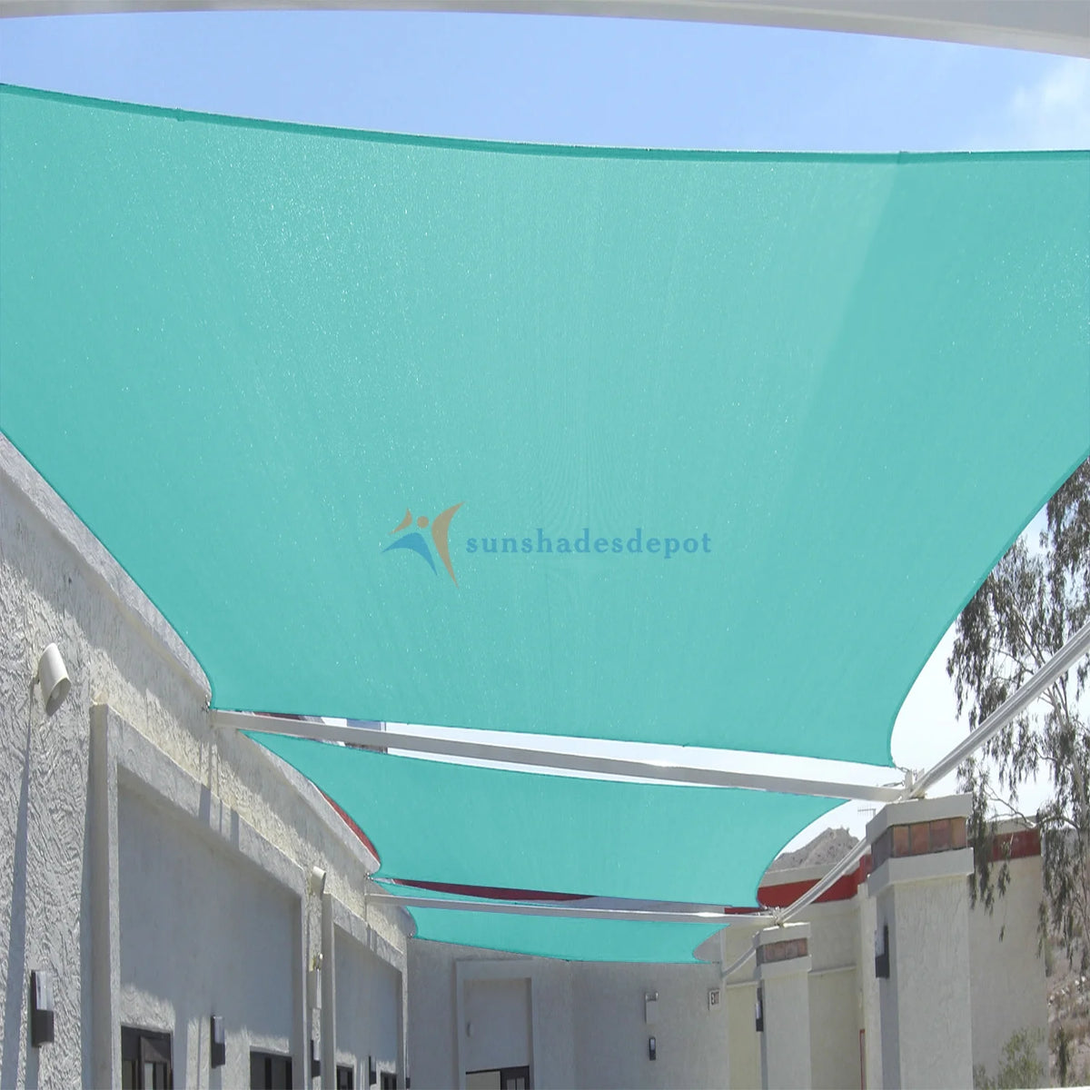 Turquoise Light Green Rectangle Sun Shade Sail Canopy Y60597
