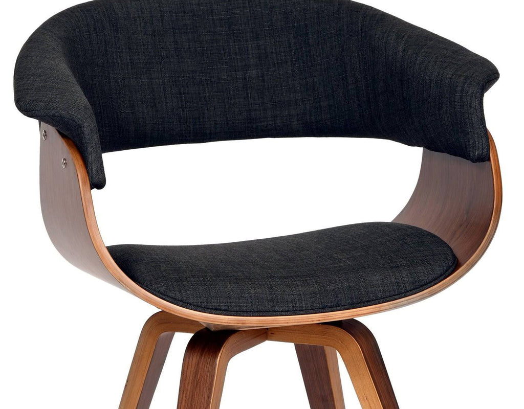 Charcoal Fabric and Walnut Wood Finish Chair B94823