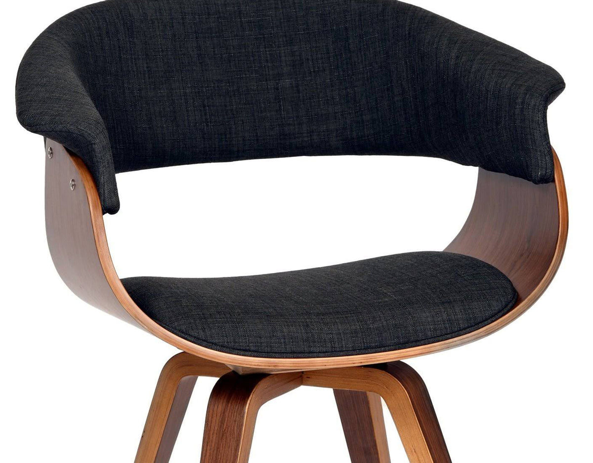 Charcoal Fabric and Walnut Wood Finish Chair B94823