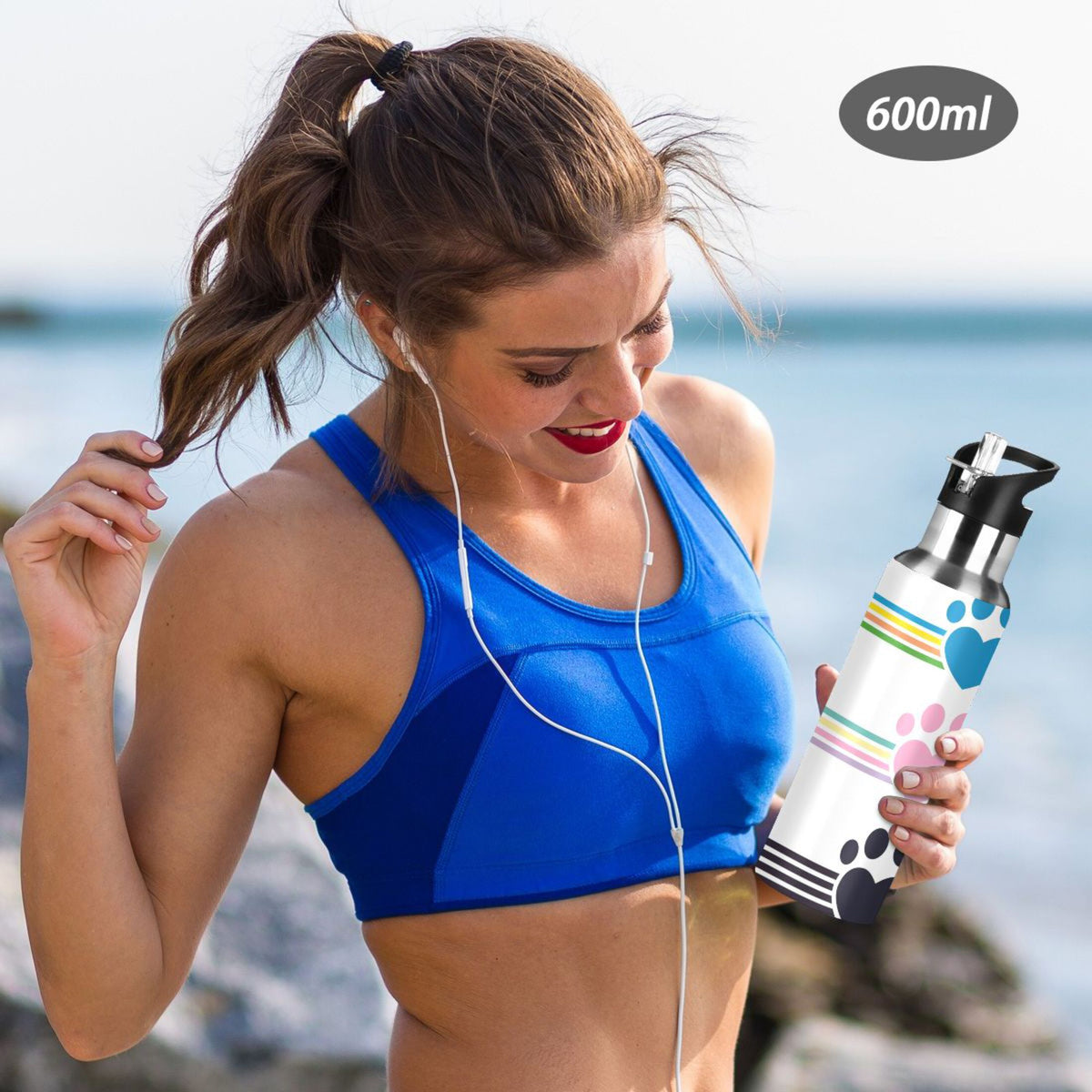 Stainless Steel Water Bottle with Straw Lid 20 OZ D4061