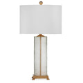 White and Gold Glass Table Lamp J302350
