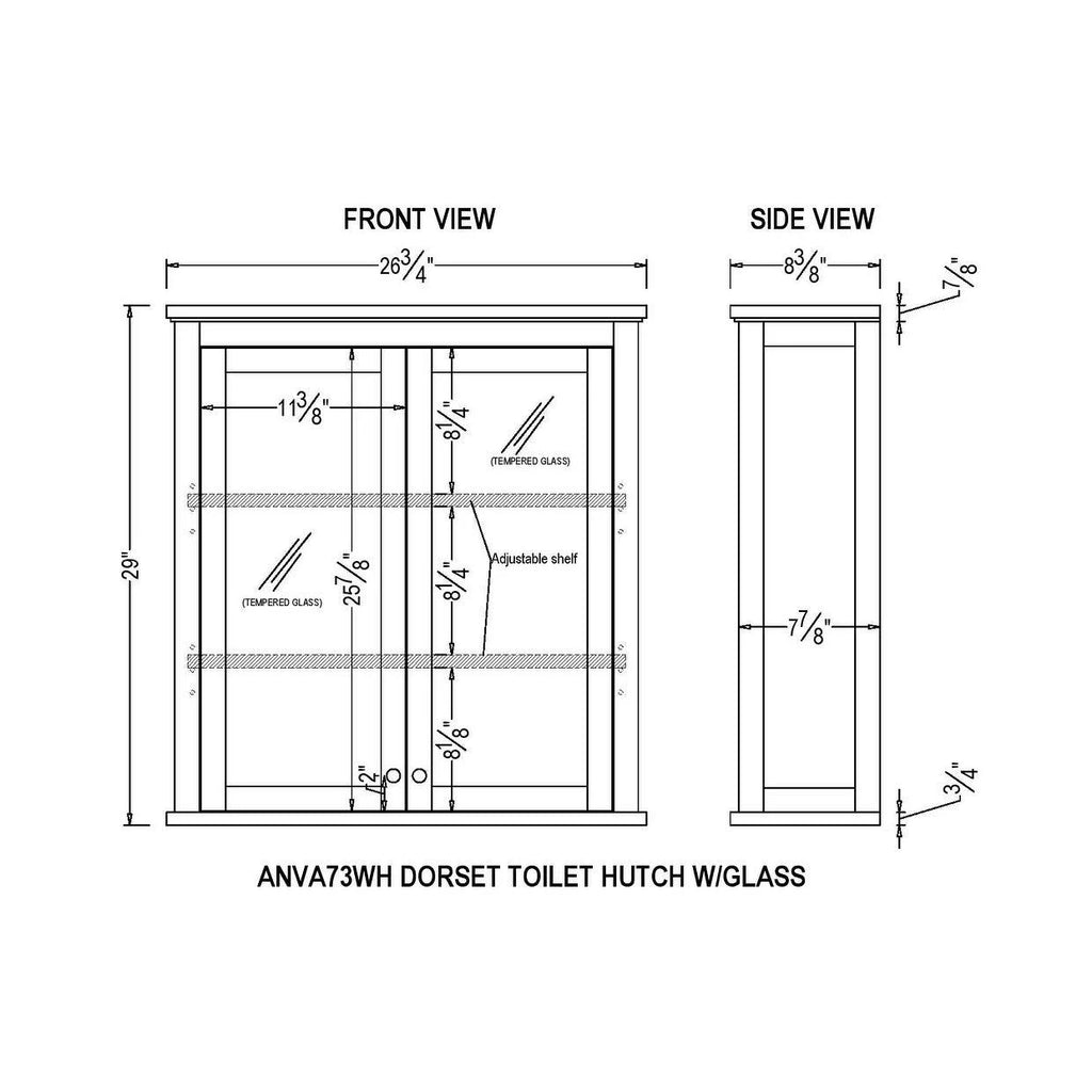 Over-the-Toilet Storage with Glass Doors X652