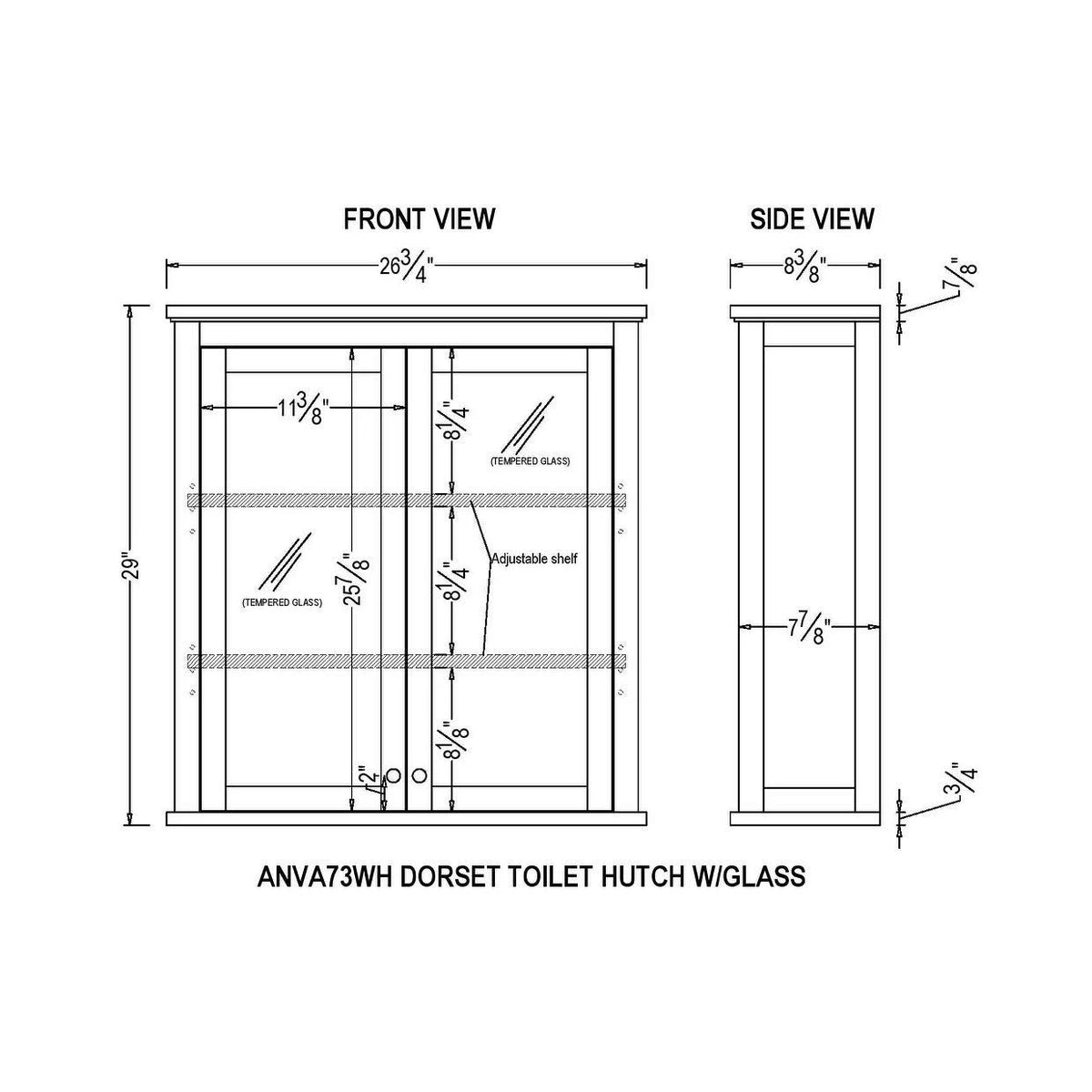 Over-the-Toilet Storage with Glass Doors X652